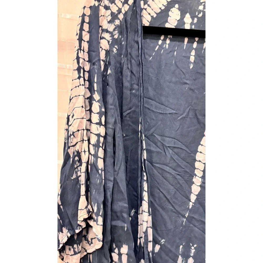 American Eagle Blue Tie Dye Kimono Cardigan‎ Wrap XS S Boho Shibori Open Front